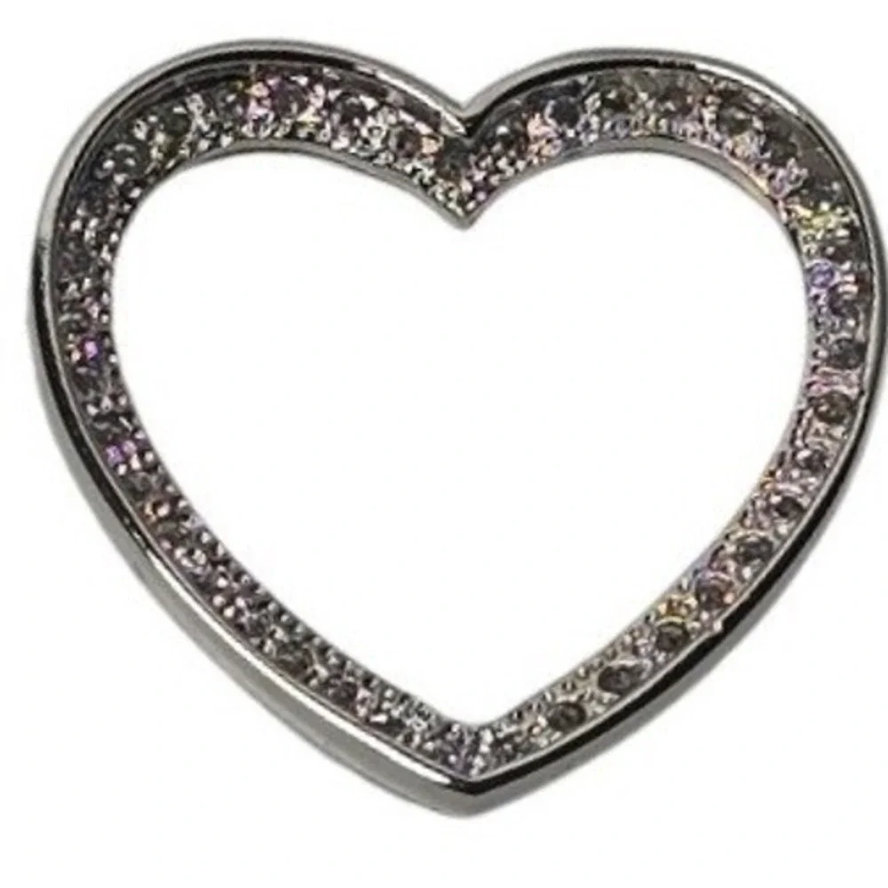 NEW NOTHING BUT HEARTS .925 sterling silver CZ open heart charm pendant gift mom
